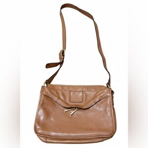 Marc Jacobs Leather Natasha Crossbody Sling Bag - Cognac Tan (10"x9")